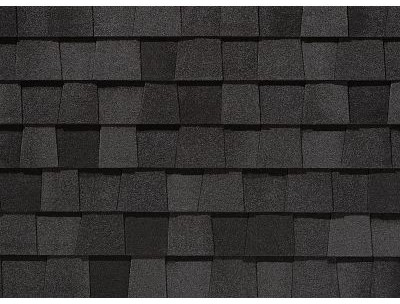 Moire Black shingle swatch — CertainTeed Landmark Pro