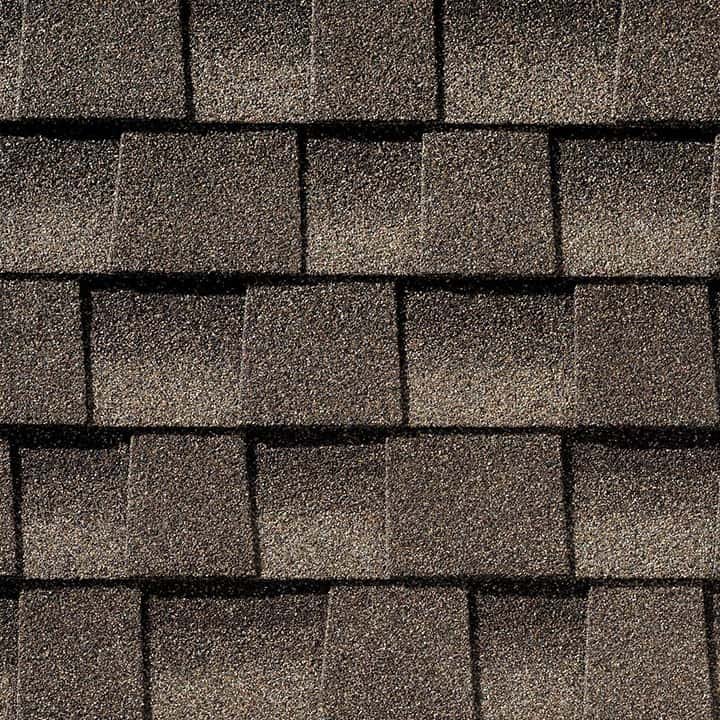 Mission Brown shingle swatch — GAF Timberline HDZ