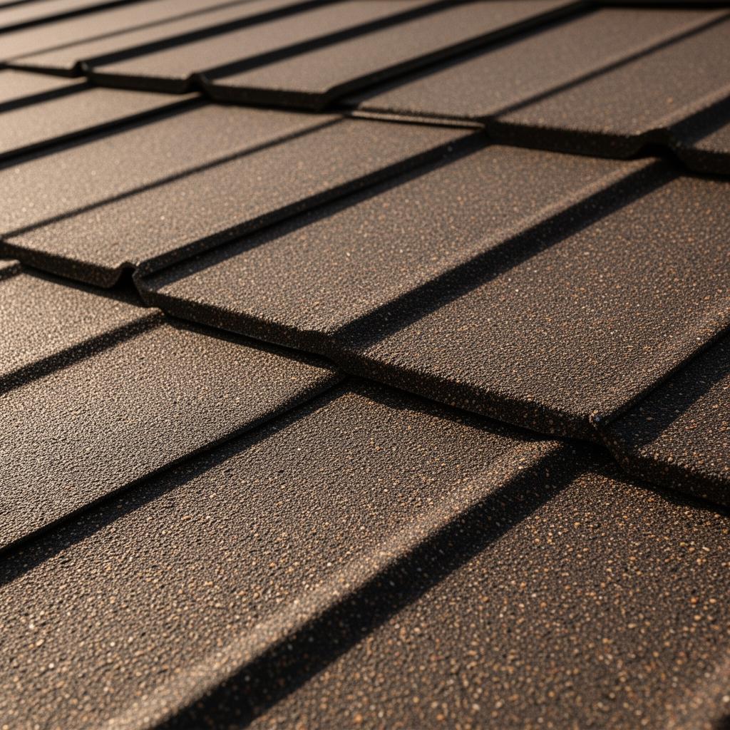Close-up of DECRA stone-coated steel roofing tiles