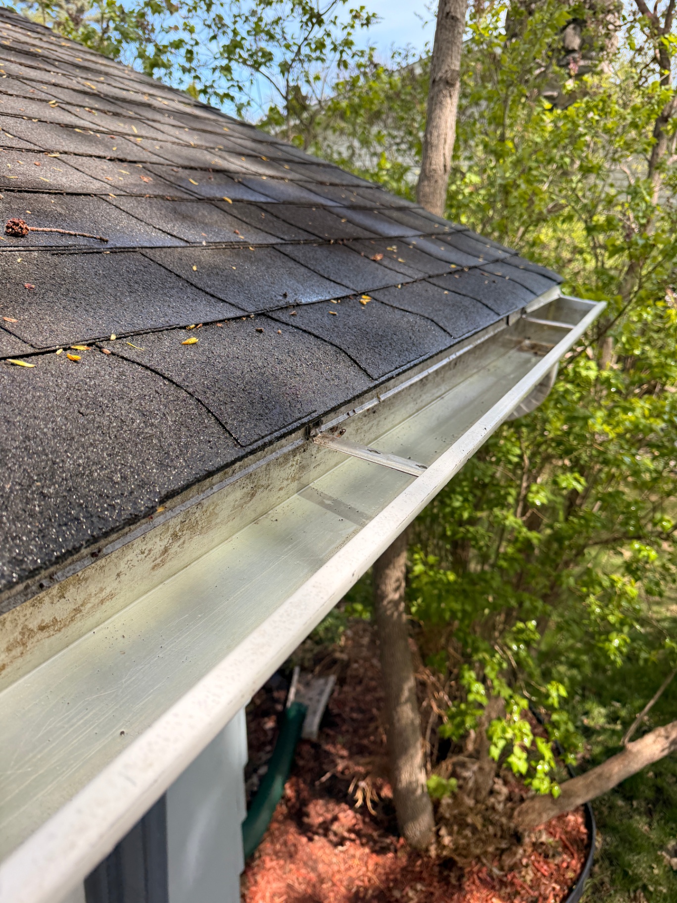 Gutter fully cleaned and ready for Gutter Rx leaf guard installation