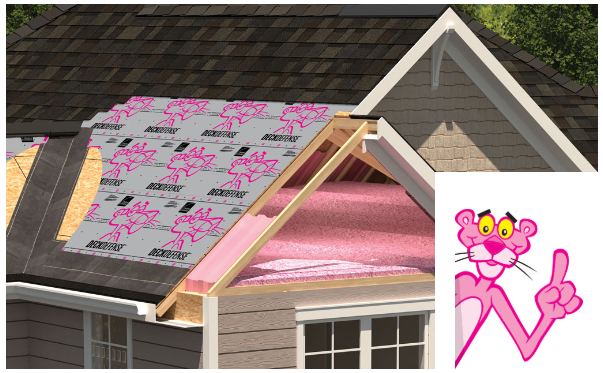 Close-up of Owens Corning Duration architectural shingles showing the SureNail fabric strip