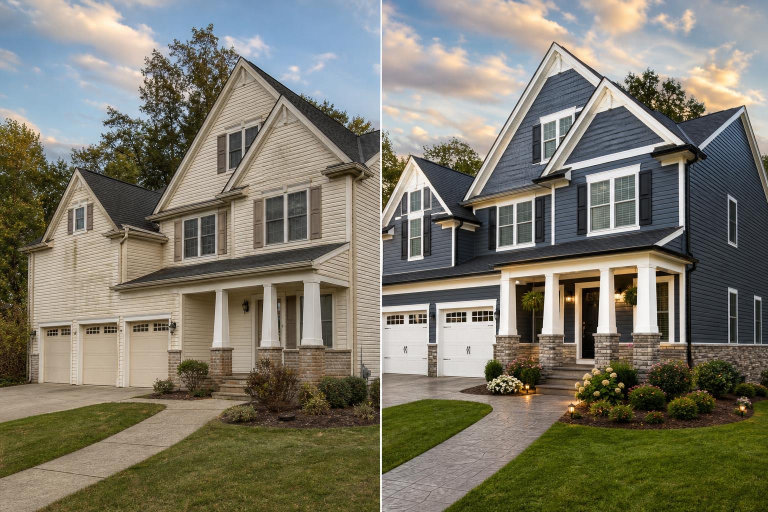 Before and after siding visualization powered by Hover