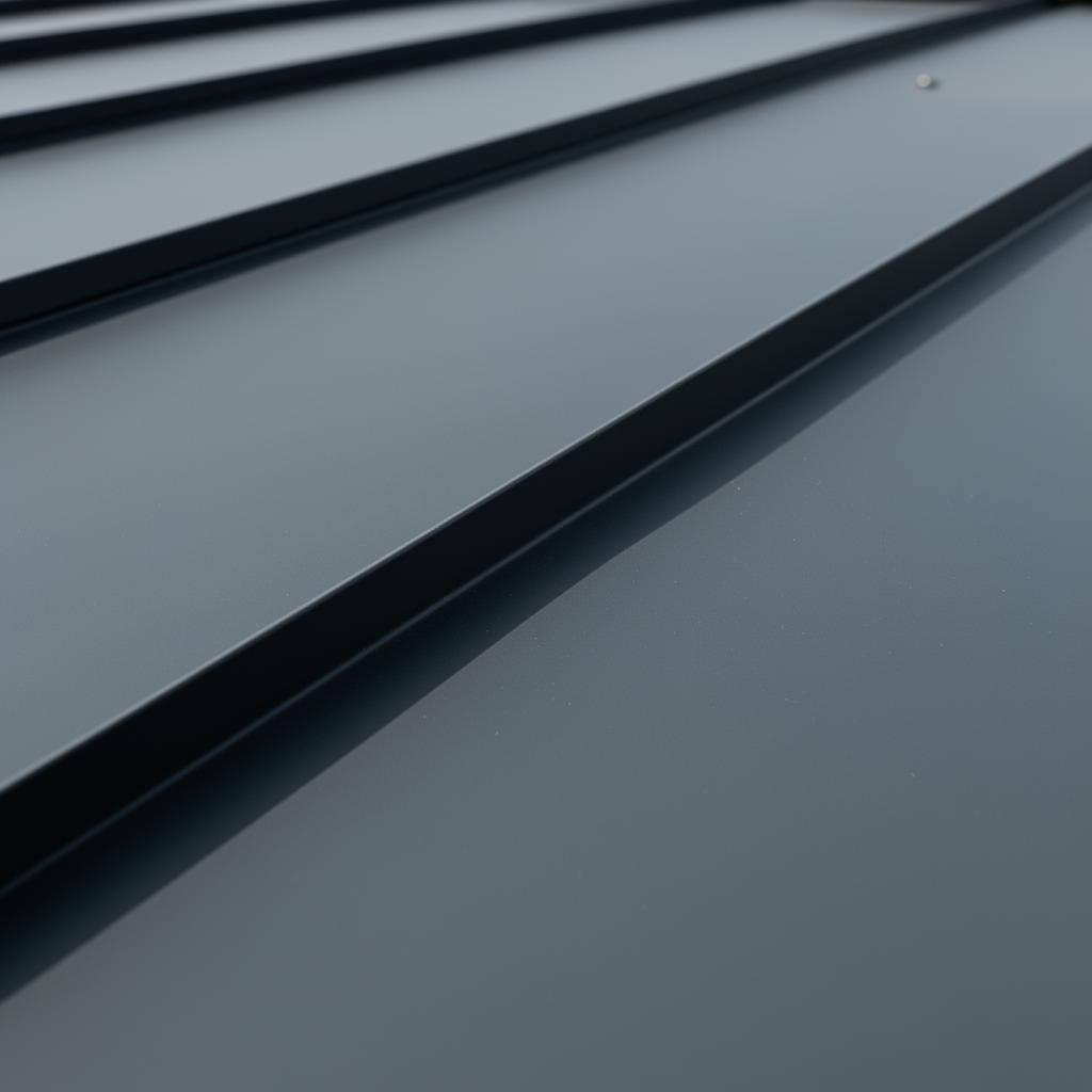 Close-up of a standing seam metal roof
